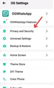 Og whatsapp settings