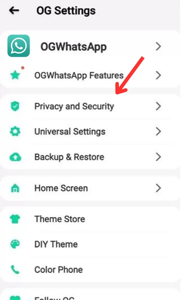 OG Whatsapp Setting